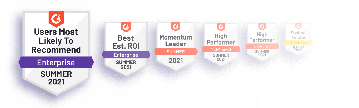 CompXL's G2 Summer 2021 badges