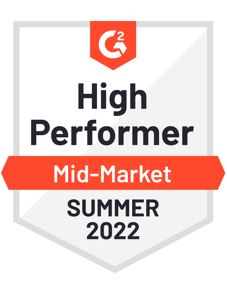 High Performer Mid-Market 2022 G2 Badge
