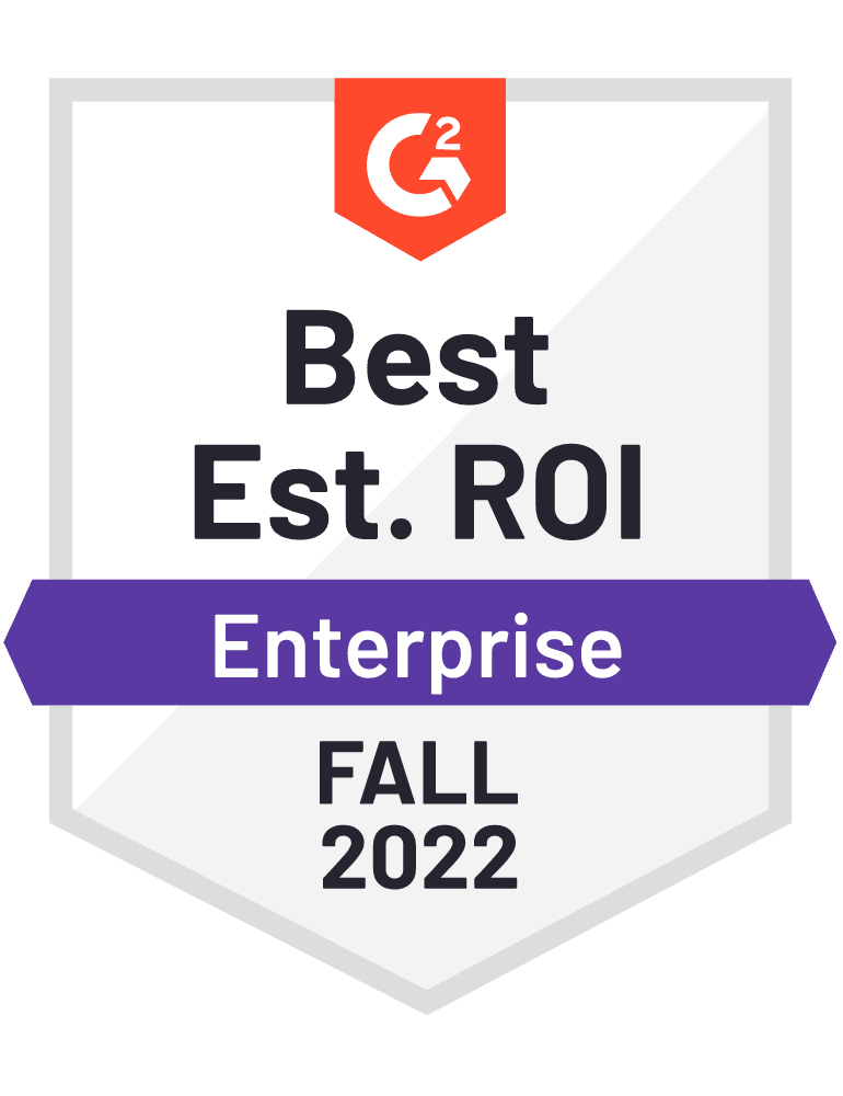 Best ROI 2022 G2 Badge